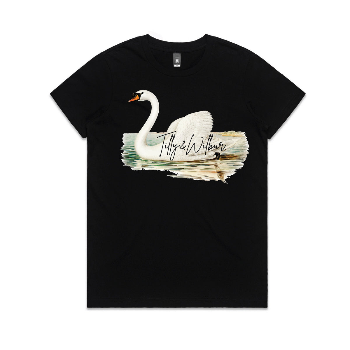 Tilly&Wilbur Signature Range, Vintage Swan T-Shirt, Vintage Bird T-Shirt, Swan T-Shirt, Vintage Swan Art, Vintage Illustration, Swan Lover