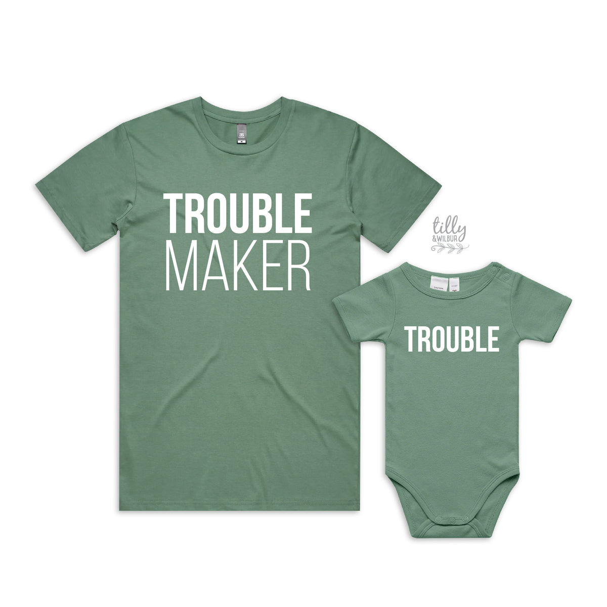 Trouble Maker, Trouble Father Son, Daddy Daughter Matching Shirts, Matching Dad And Baby, Father's Day Gift, Newborn Gift, New Dad T-Shirt