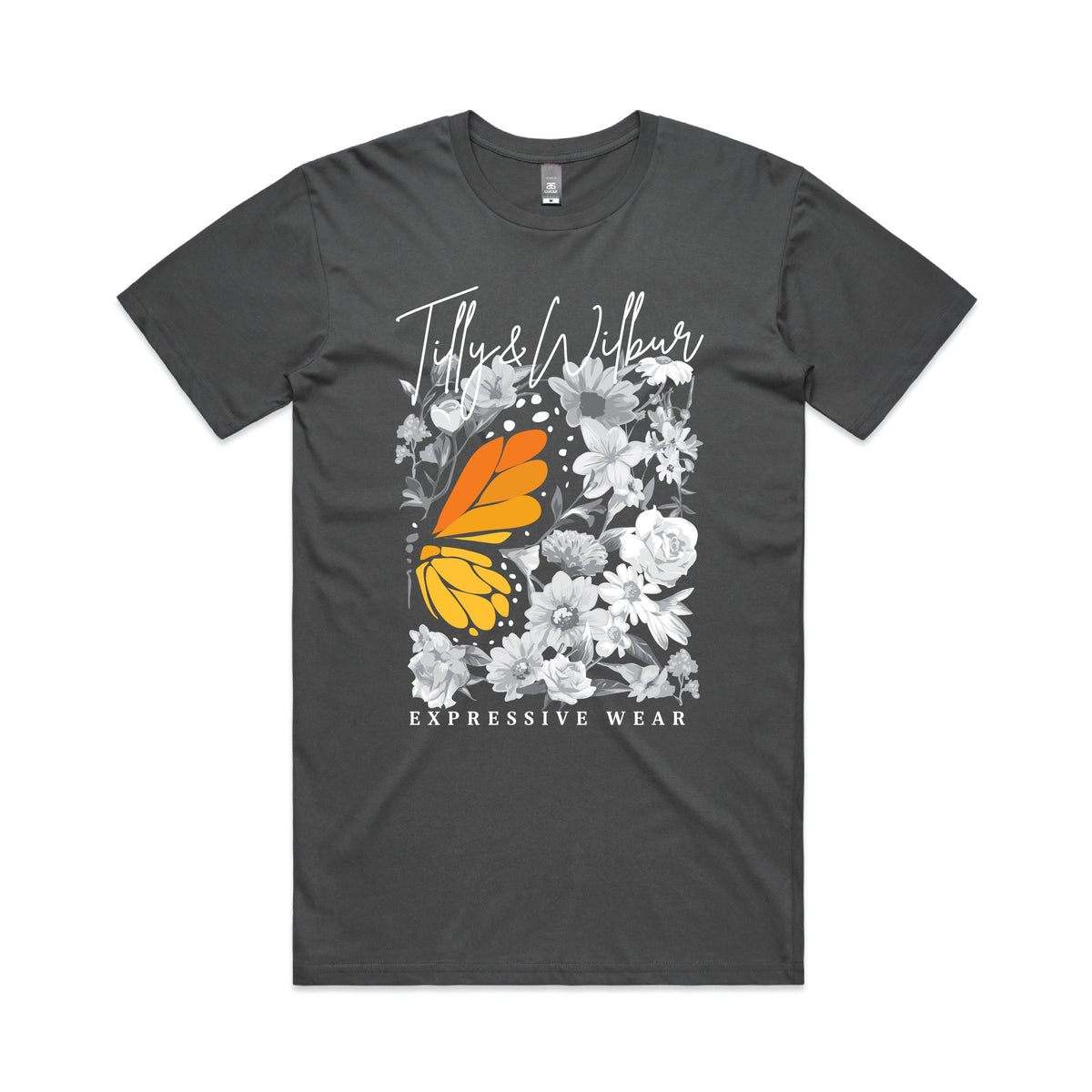 Tilly&Wilbur Expressive Wear Signature Range, Floral T-Shirt, Butterfly T-Shirt