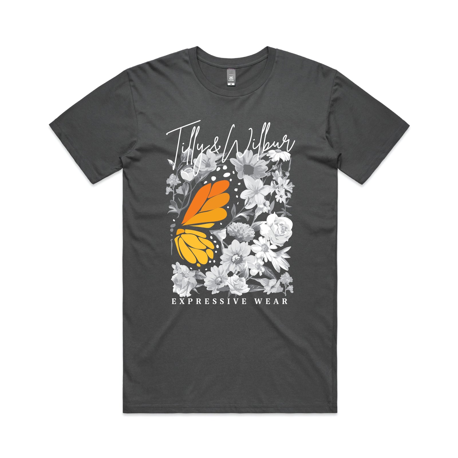 Tilly&Wilbur Expressive Wear Signature Range, Floral T-Shirt, Butterfly T-Shirt