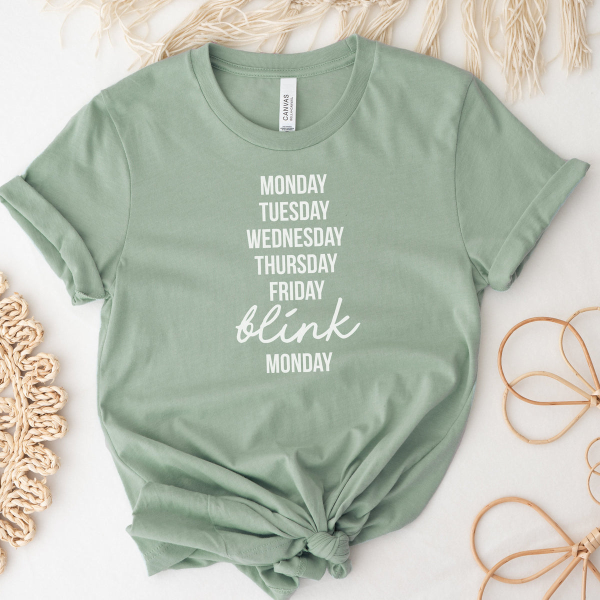 Monday Tuesday Wednesday Thursday Friday Blink Monday Women's T-Shirt, Funny Tee, Mum Shirt, Mother's Day Gift, Women's Clothing, Humour