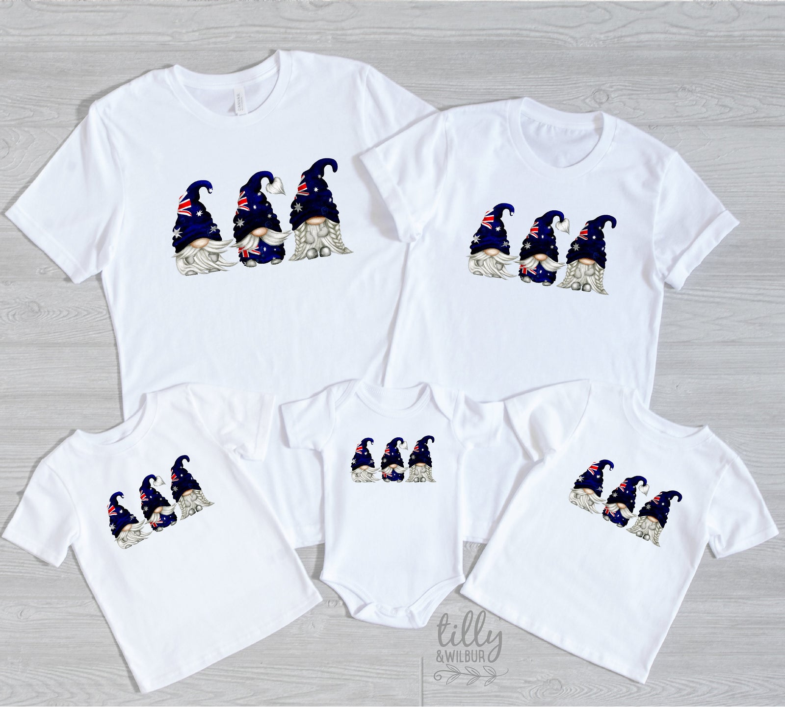 Matching Family Gnome T-Shirts, Australia Day Gnome T-Shirts, Matching Australia Day Outfit, Aussie Flag, Australiana Gift, Australian Gifts