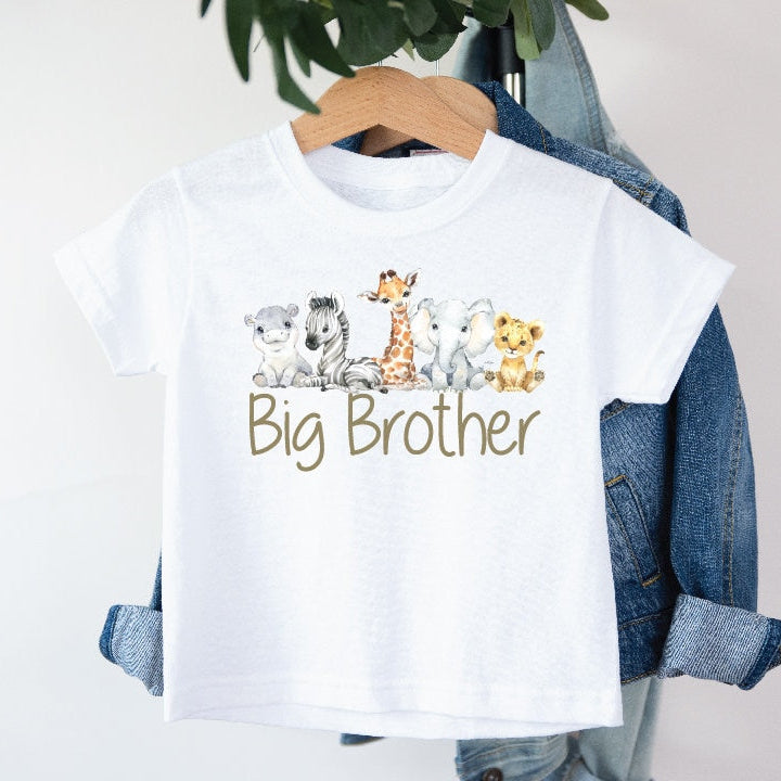 Big Brother T-Shirt, Baby Safari Animals, Promoted To Big Brother Shirt, Big Bro Tee, Pregnancy Announcement, I'm Going To Be A Big Brother