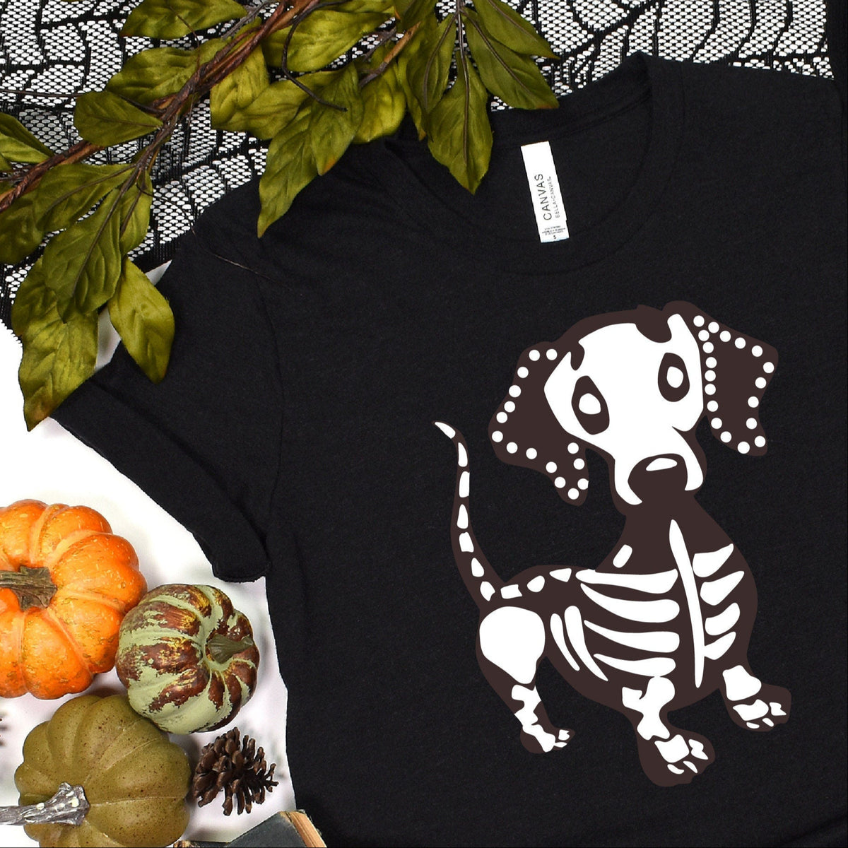 Dachshund T-Shirt, Halloween T-Shirt, Halloween T-Shirt With Sausage Dog, Women's Fancy Dress Shirt, Halloween Outfit, Dachshund Xray