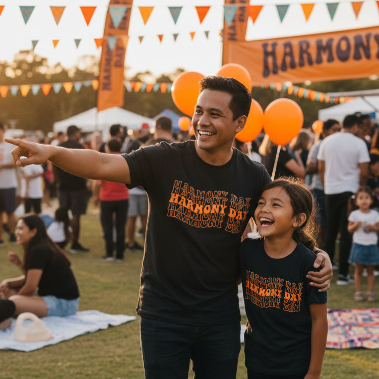 Harmony Day T-Shirt, Harmony Day - 21st March, Orange Harmony Day T-Shirt, Everyone Belongs, School T-Shirt, Babies, Kids, Womens And Mens