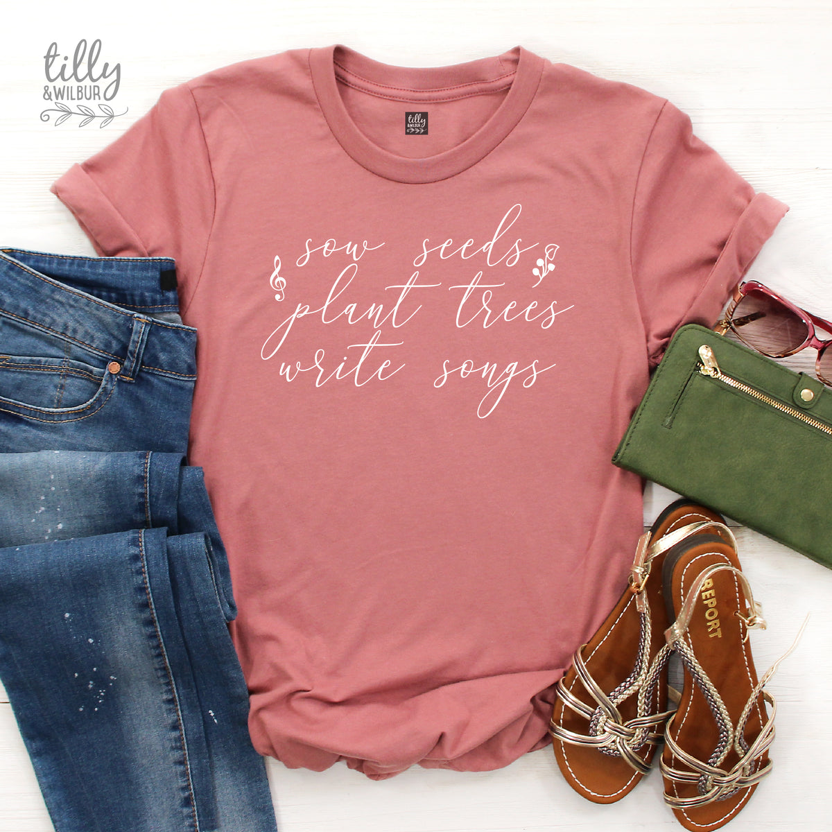 Sow Seeds Plant Trees Write Songs Women's T-Shirt