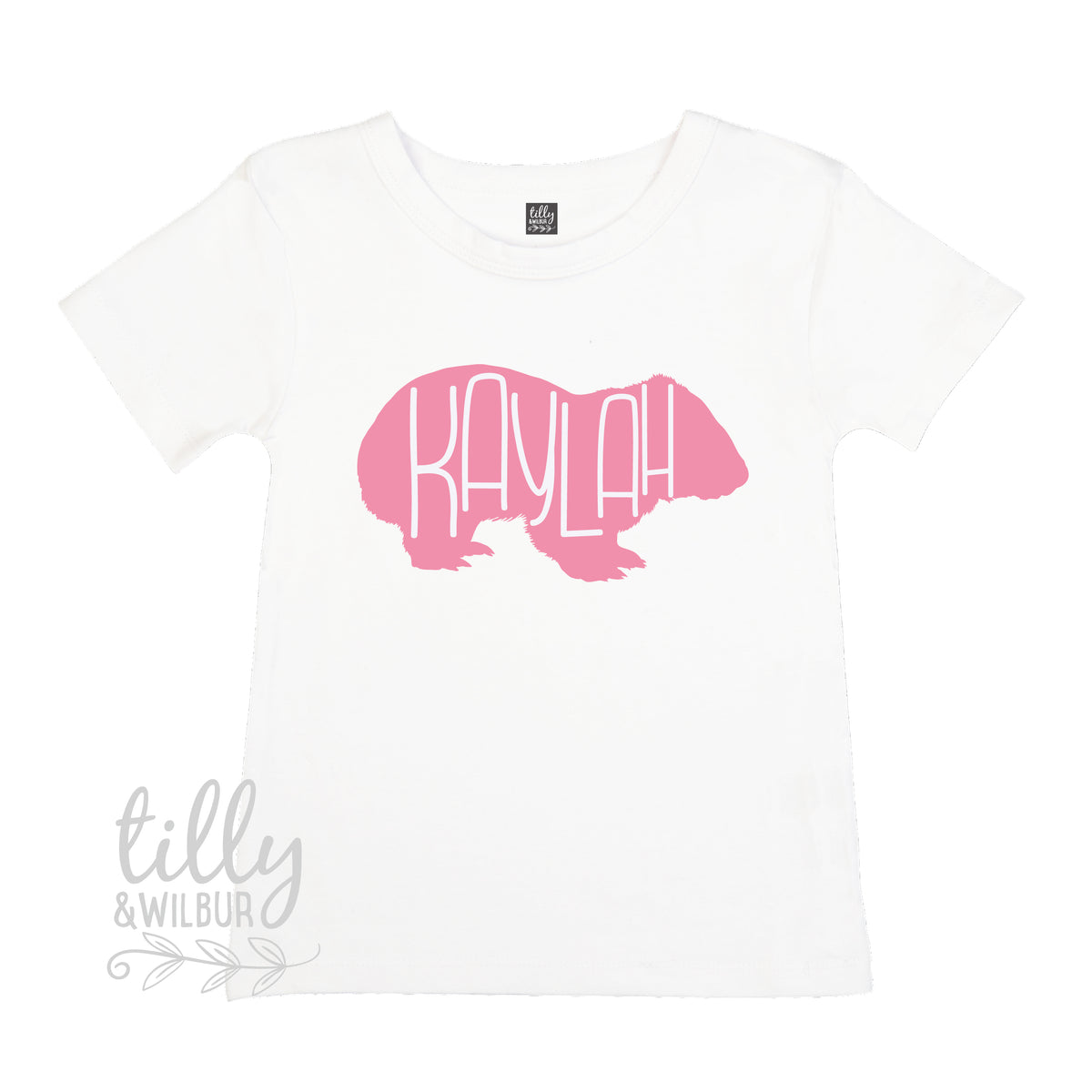 Personalised Wombat T-Shirt For Girls