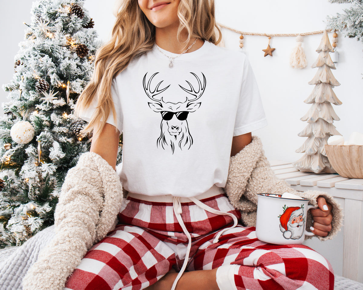 *MORE COLOURS AVAILABLE* Cool Reindeer Christmas T-Shirt