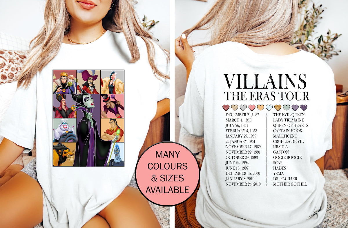 Villains Eras Tour T-shirt- Colours and sizes for everyone!