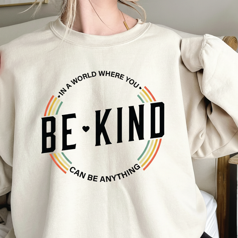 In A World Where You Can Be Anything Be Kind T-Shirt, Mens And Womens Sizing, Be Kind T-Shirt, Kindness Matters, Inspirational Clothing