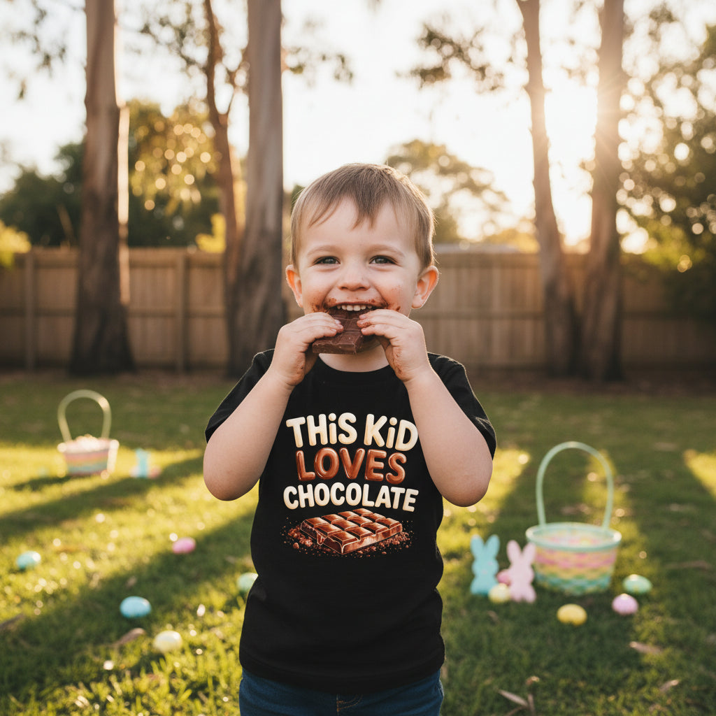 This Kid Loves Chocolate Shirt | Funny Easter Kids Shirt | Chocolate Lover Kids Tee | Easter Egg Hunt Outfit