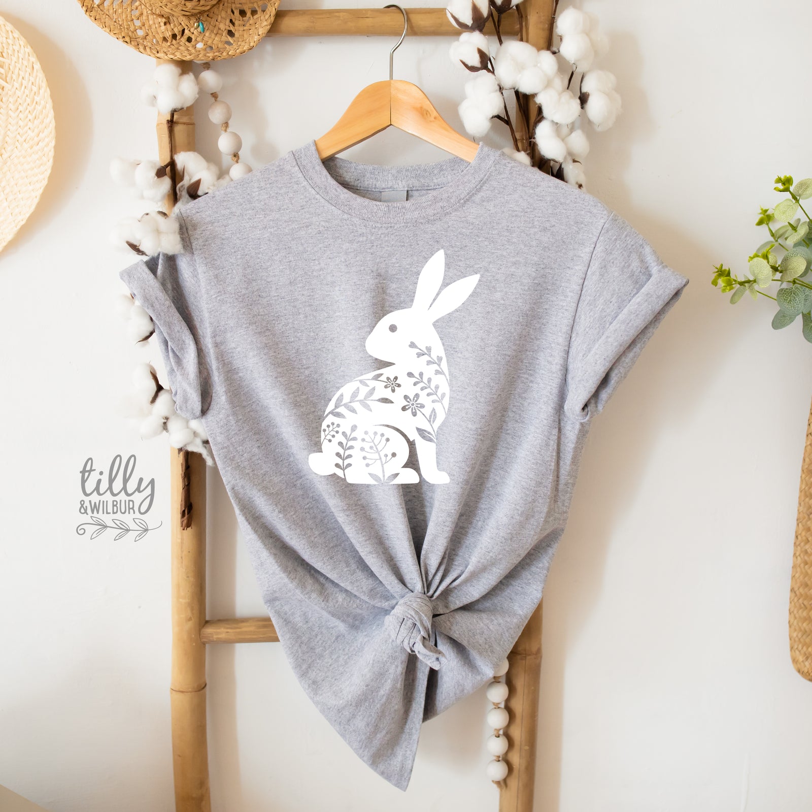 Floral Easter Bunny Shirt | Womens Easter Bunny Shirt | Boho Easter Bunny Shirt | Cute Easter Outfit | Bunny Silhouette Easter Tee