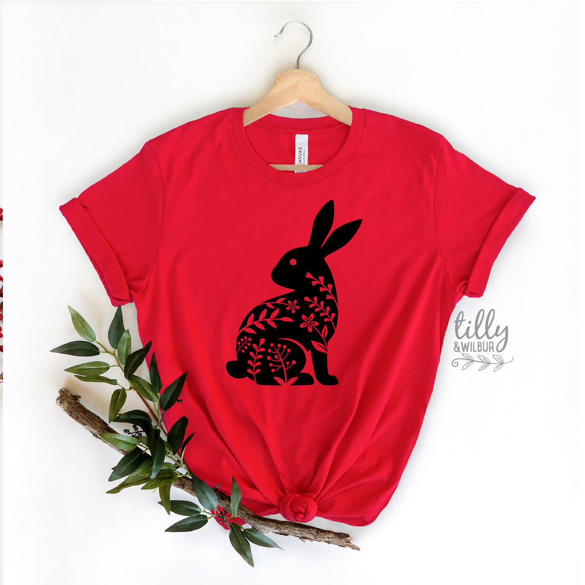 Floral Easter Bunny Shirt | Womens Easter Bunny Shirt | Boho Easter Bunny Shirt | Cute Easter Outfit | Bunny Silhouette Easter Tee