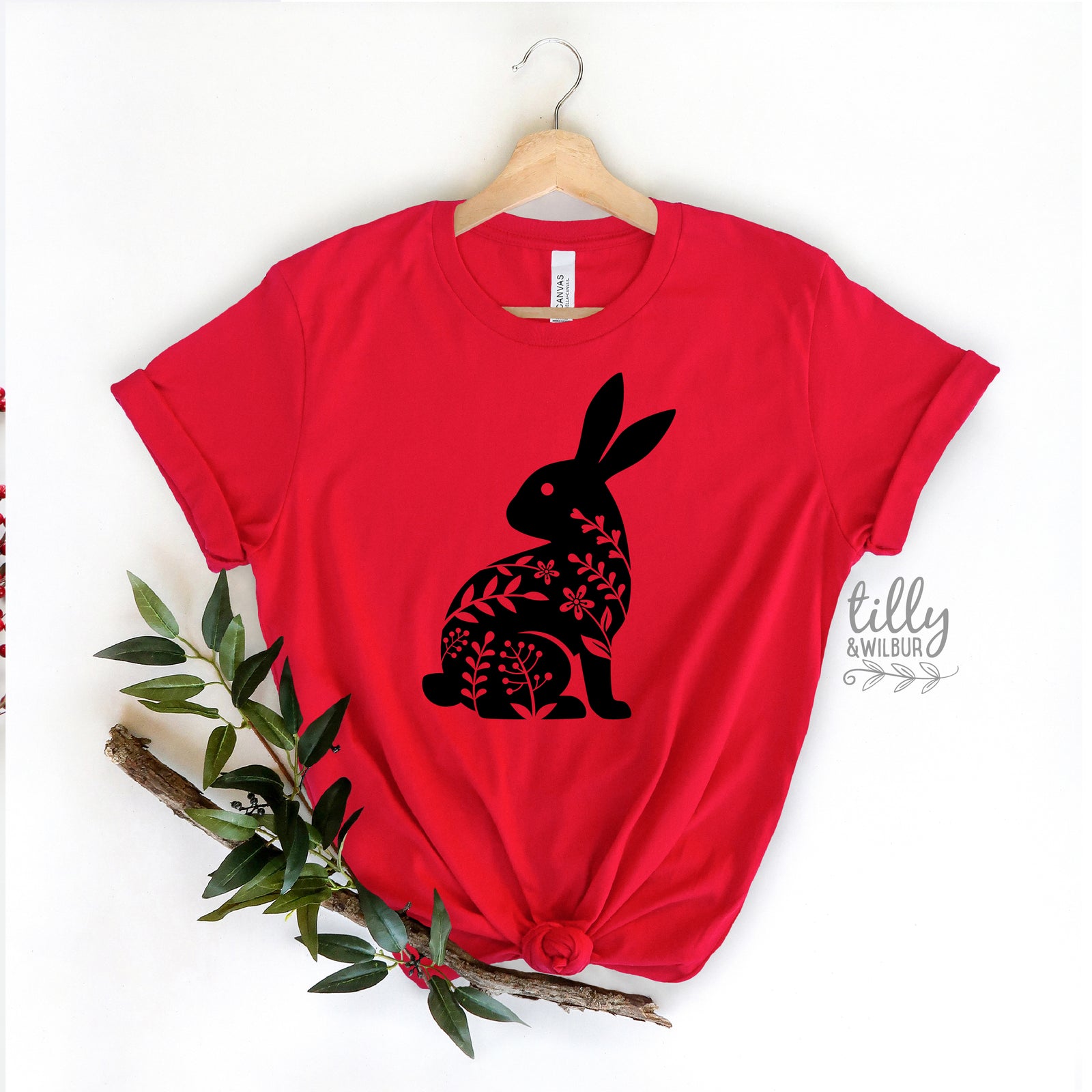 Floral Easter Bunny Shirt | Womens Easter Bunny Shirt | Boho Easter Bunny Shirt | Cute Easter Outfit | Bunny Silhouette Easter Tee