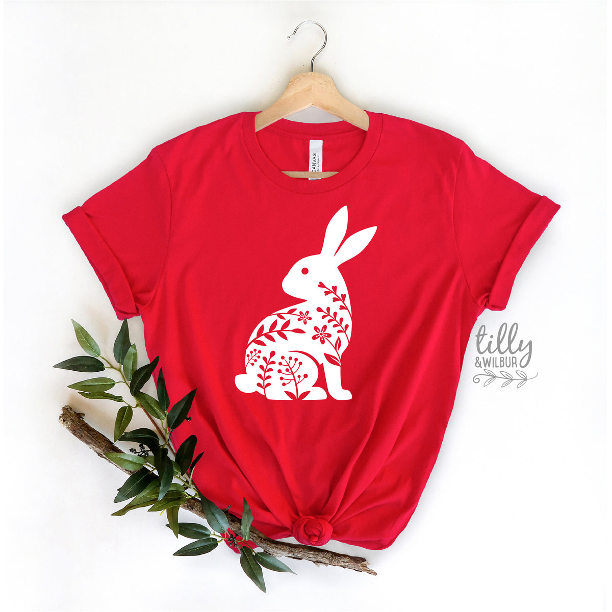 Floral Easter Bunny Shirt | Womens Easter Bunny Shirt | Boho Easter Bunny Shirt | Cute Easter Outfit | Bunny Silhouette Easter Tee