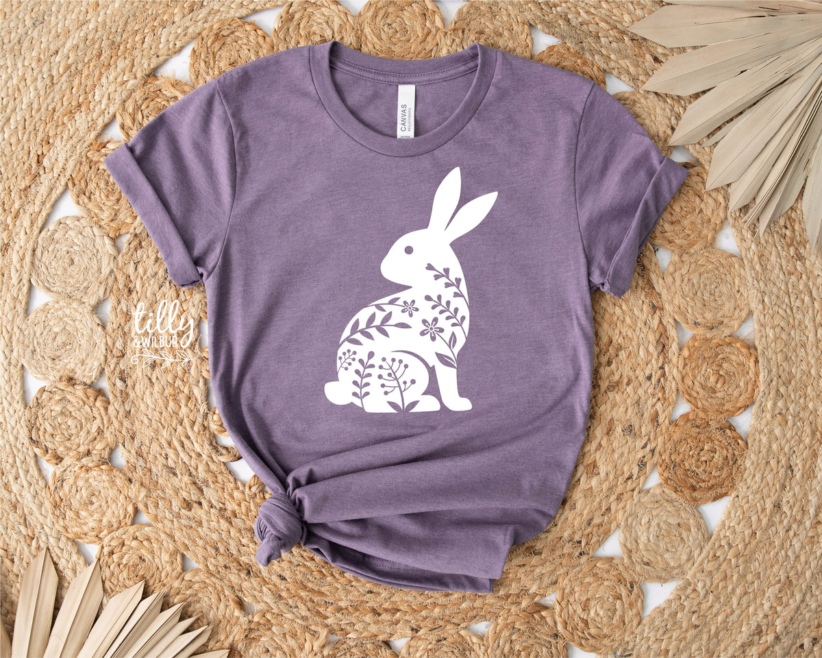 Floral Easter Bunny Shirt | Womens Easter Bunny Shirt | Boho Easter Bunny Shirt | Cute Easter Outfit | Bunny Silhouette Easter Tee