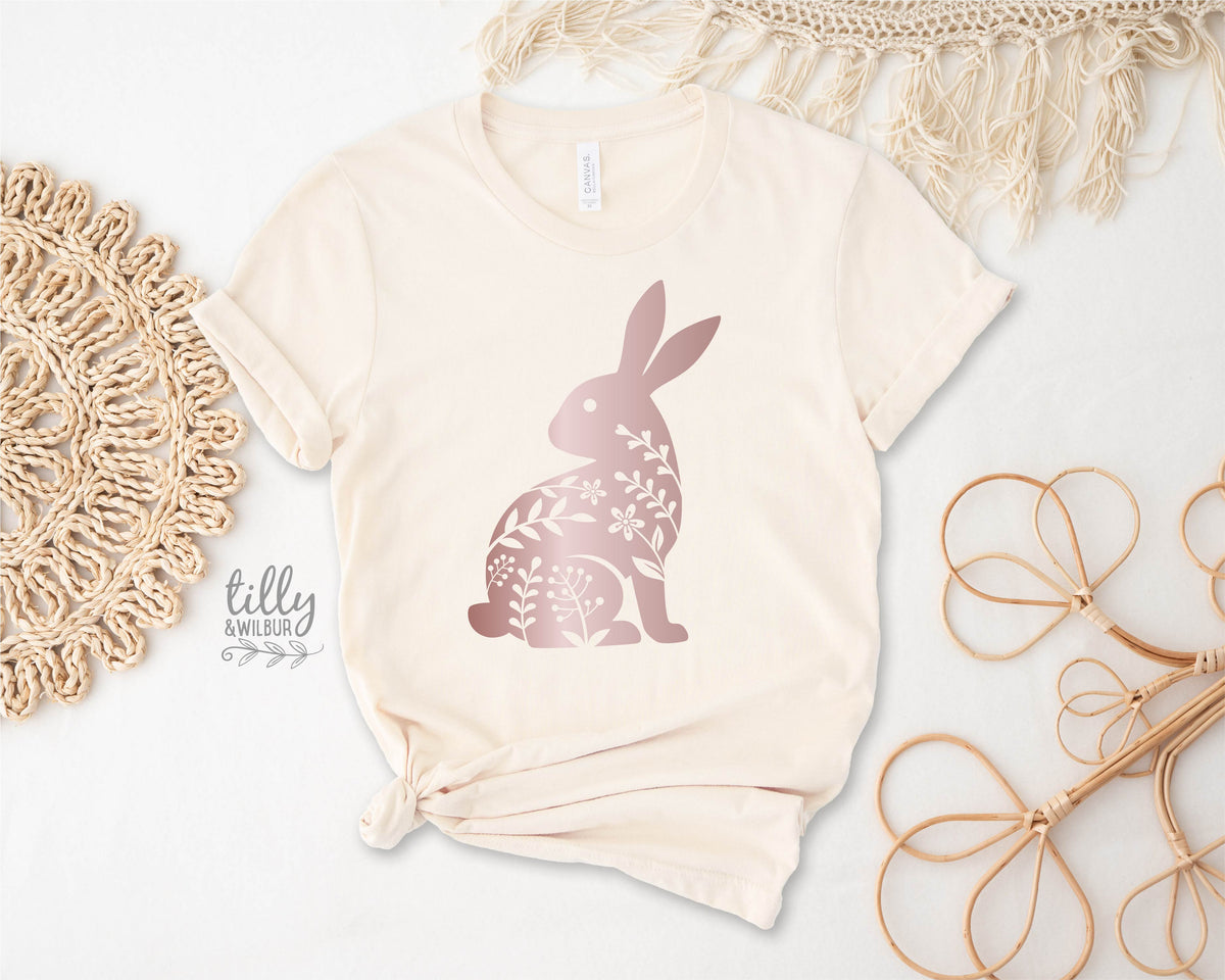 Floral Easter Bunny Shirt | Womens Easter Bunny Shirt | Boho Easter Bunny Shirt | Cute Easter Outfit | Bunny Silhouette Easter Tee
