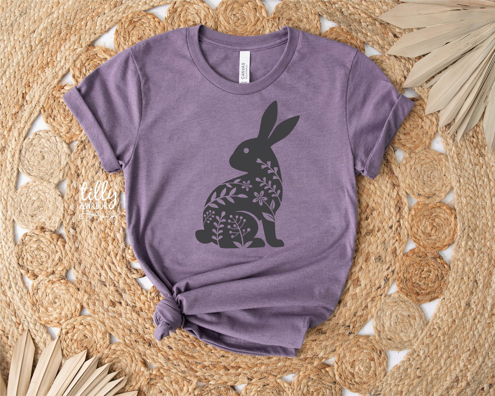 Floral Easter Bunny Shirt | Womens Easter Bunny Shirt | Boho Easter Bunny Shirt | Cute Easter Outfit | Bunny Silhouette Easter Tee