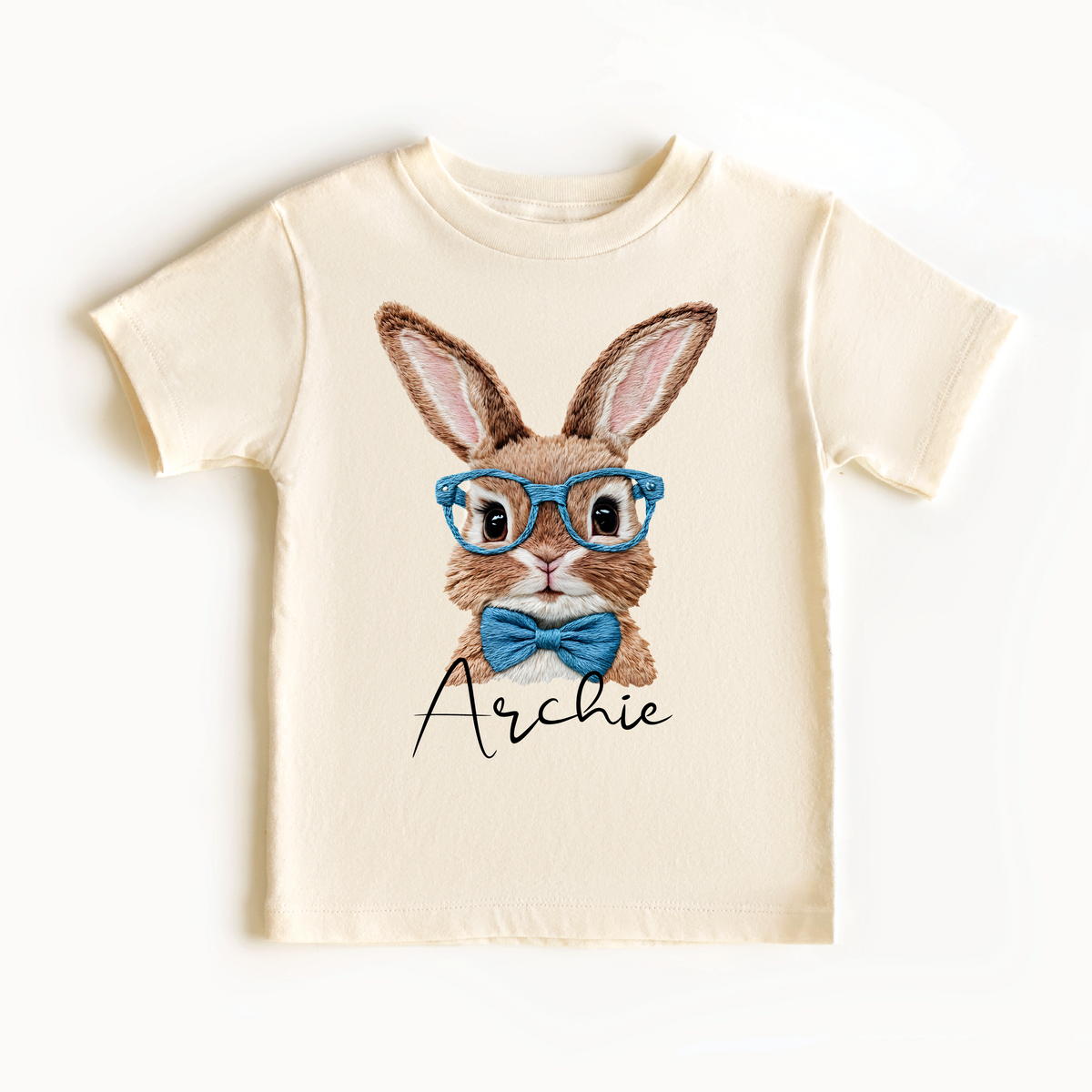 Embroidered Look Bunny With Name
