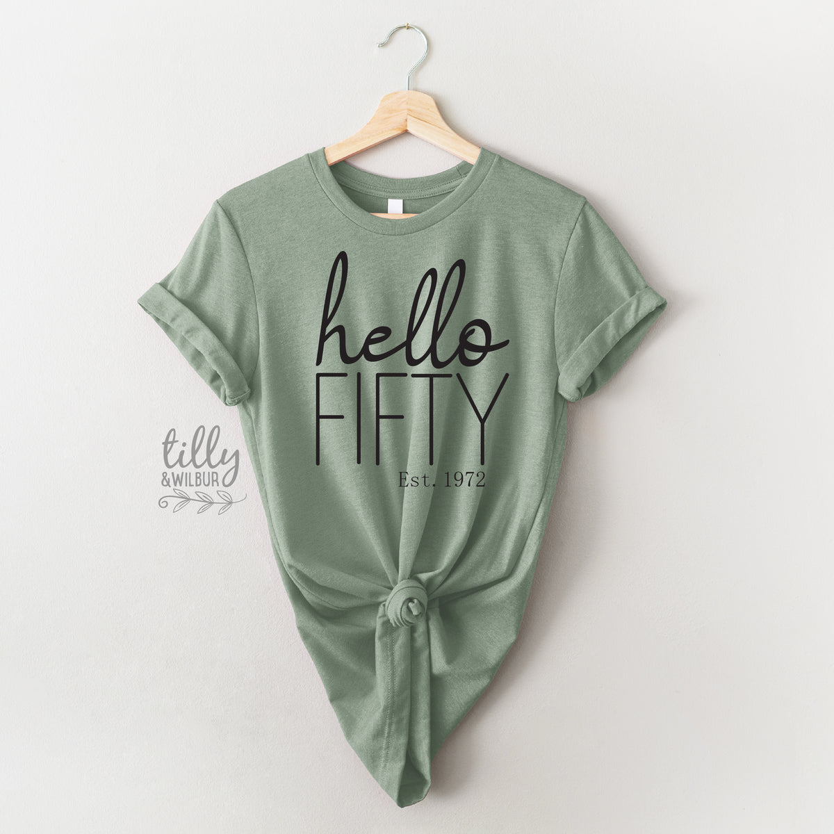 Hello Fifty With Custom Est Year (MORE COLOURS &amp; STYLES)