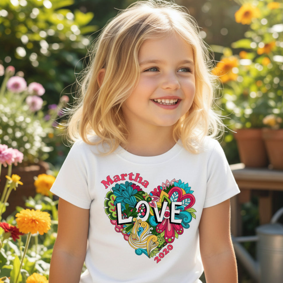 Personalised Hippy Love, Add your Name and Year! MORE COLOURS & STYLES