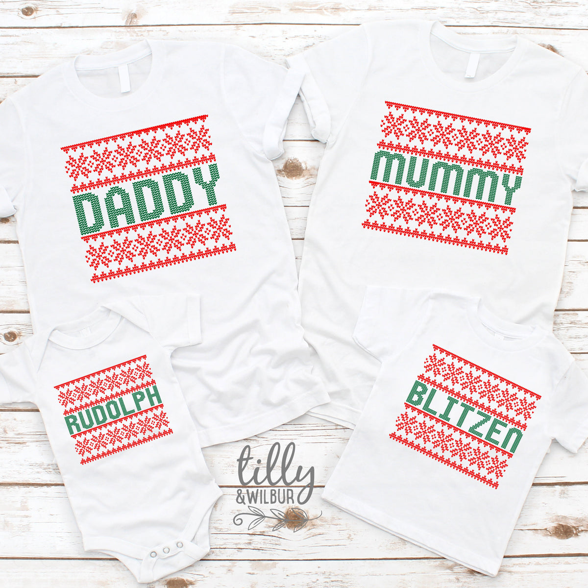 *MORE COLOURS AVAILABLE* Christmas Custom Surname Family Christmas T-Shirts