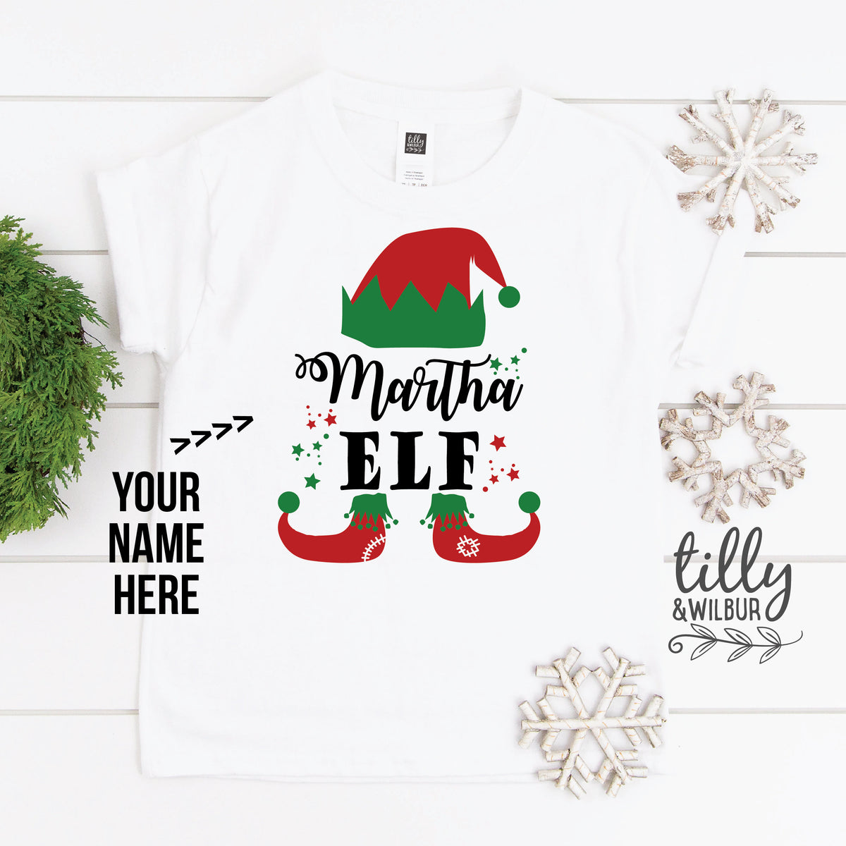 *MORE COLOURS AVAILABLE* Christmas Elf T-Shirt For Girls, Personalised Girls Elf T-Shirt, Girls Christmas Gift, Matching Elf T-Shirts, Personalised Girls Xmas Gift