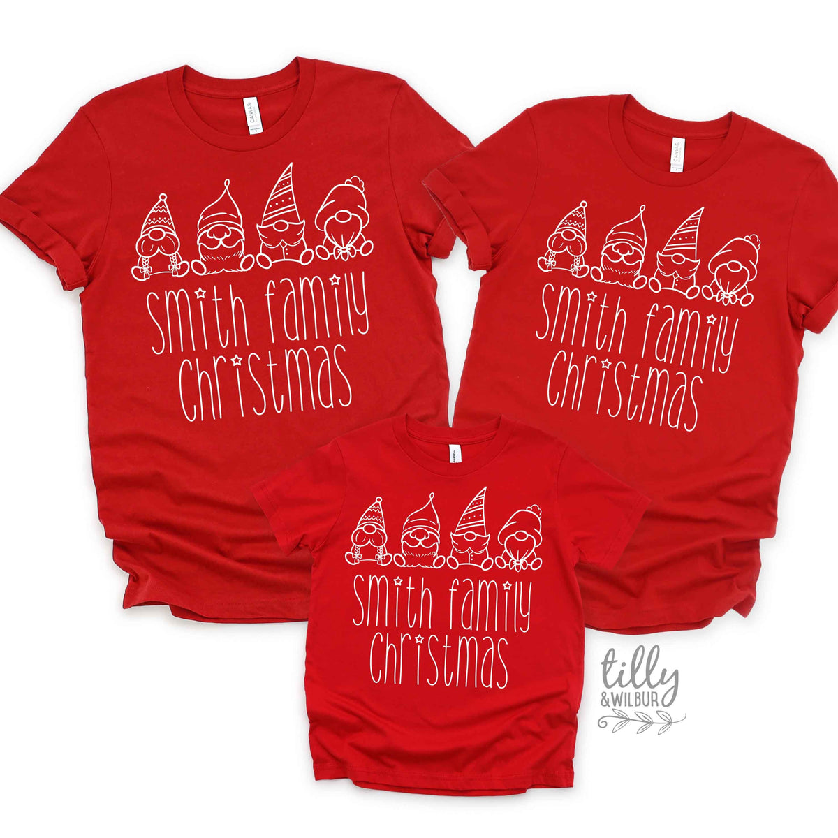 *MORE COLOURS AVAILABLE* Christmas Custom Surname Family Christmas T-Shirt