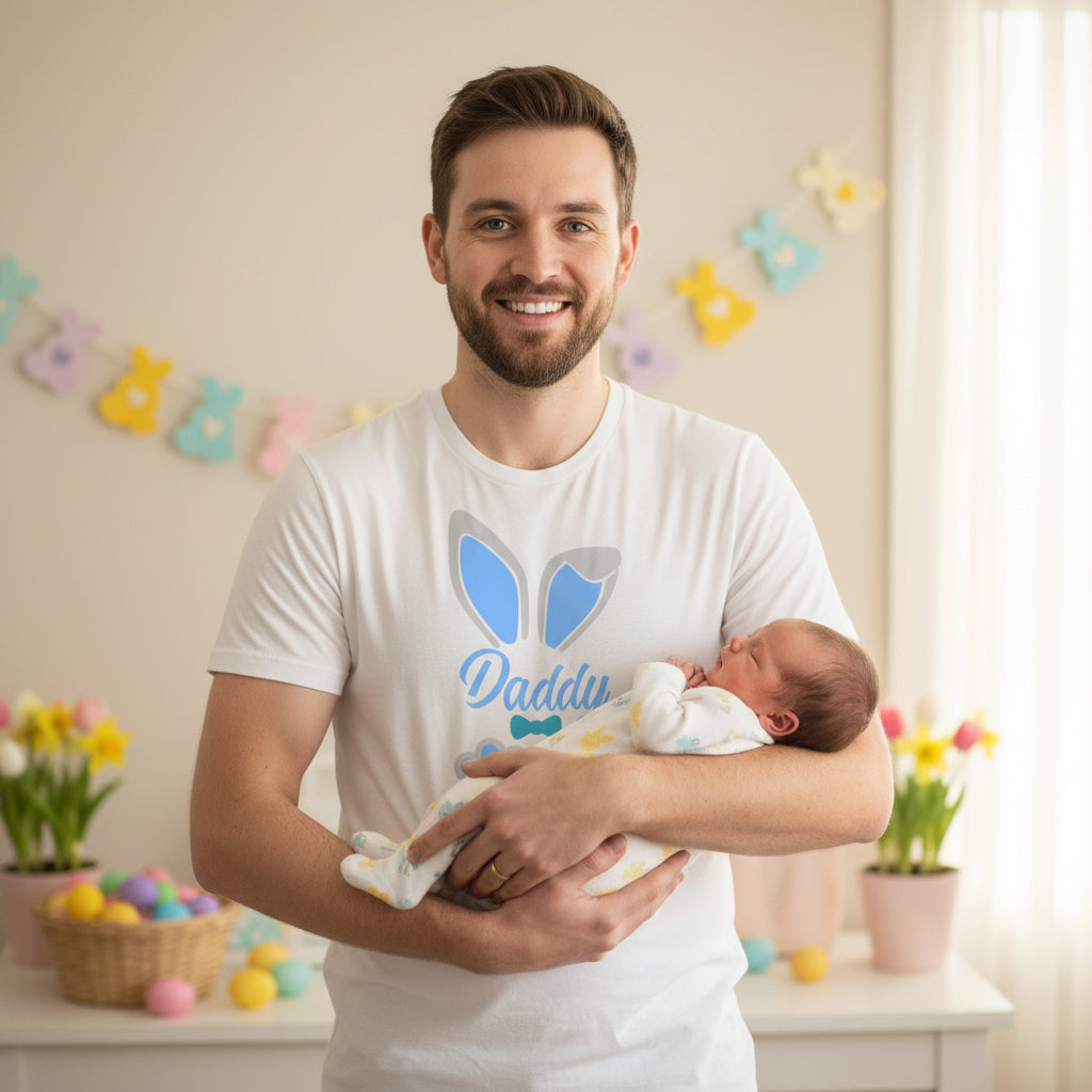 Daddy Easter Bunny Shirt | Matching Family Easter Shirt | Funny Easter Shirt for Dad | Blue Bunny Ears Easter Tee | Easter Outfit Australia