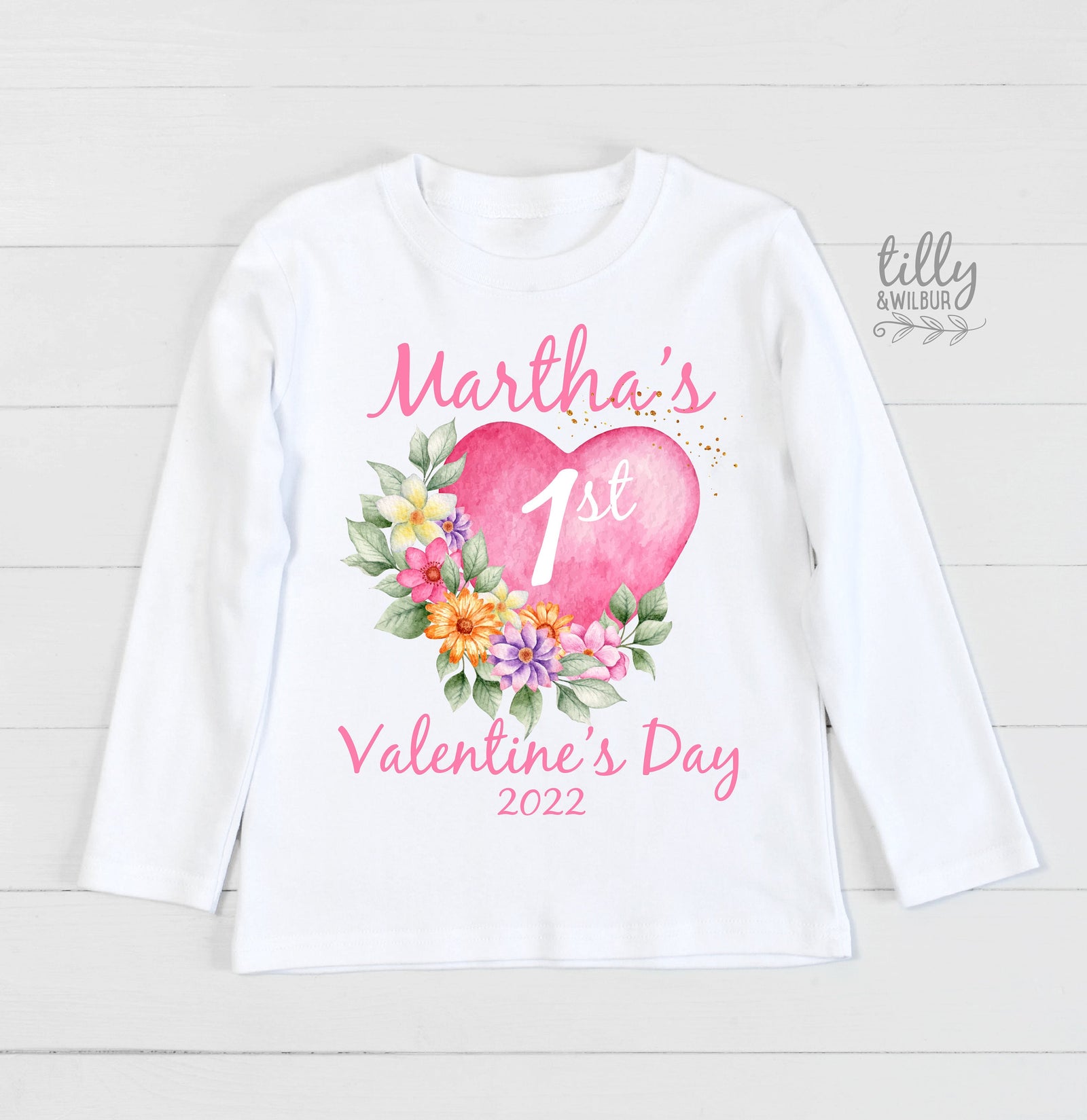Personalised First Valentine's Day Bodysuit, 1st Valentine's Day Onesie, 1st Valentine's Day, My 1st Valentines Day, Baby Girl Valentine