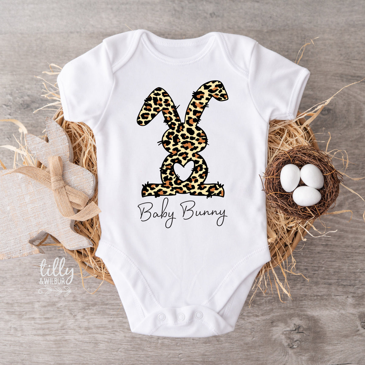 Baby Bunny Easter Bodysuit | Leopard Bunny Baby Outfit | Easter Baby Clothes Australia
