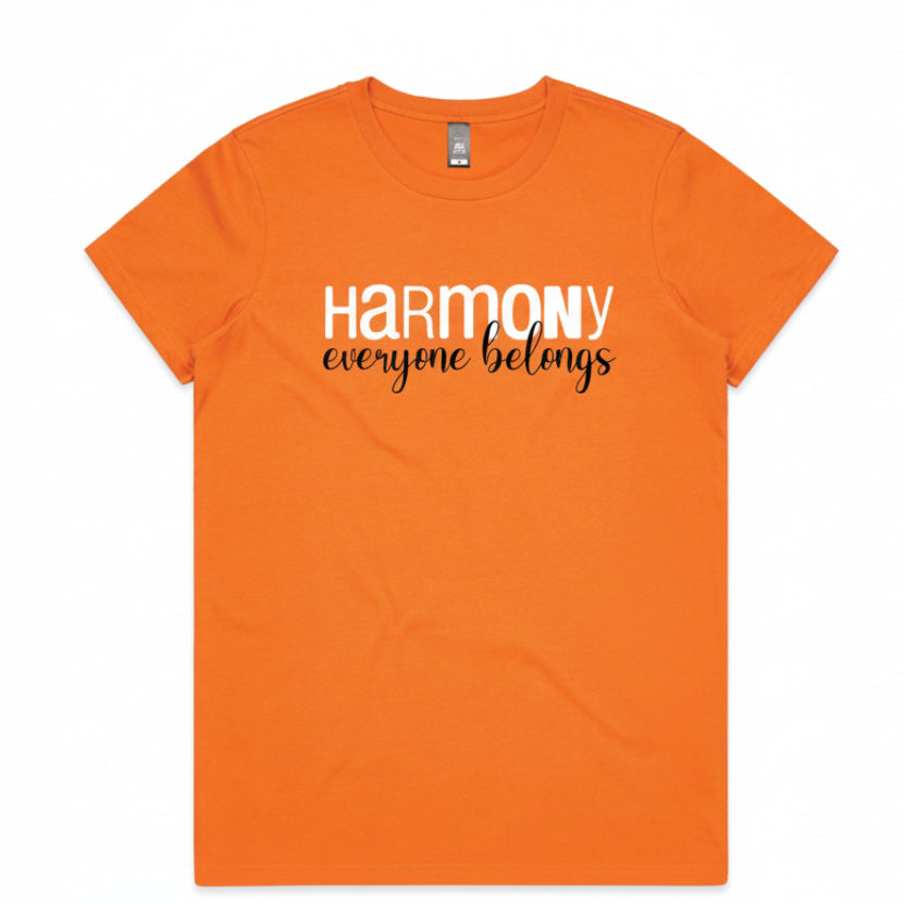 Harmony Day T-Shirt, Harmony Day - 21st March, Orange Harmony Day T-Shirt, Everyone Belongs, School T-Shirt, Babies, Kids, Womens And Mens
