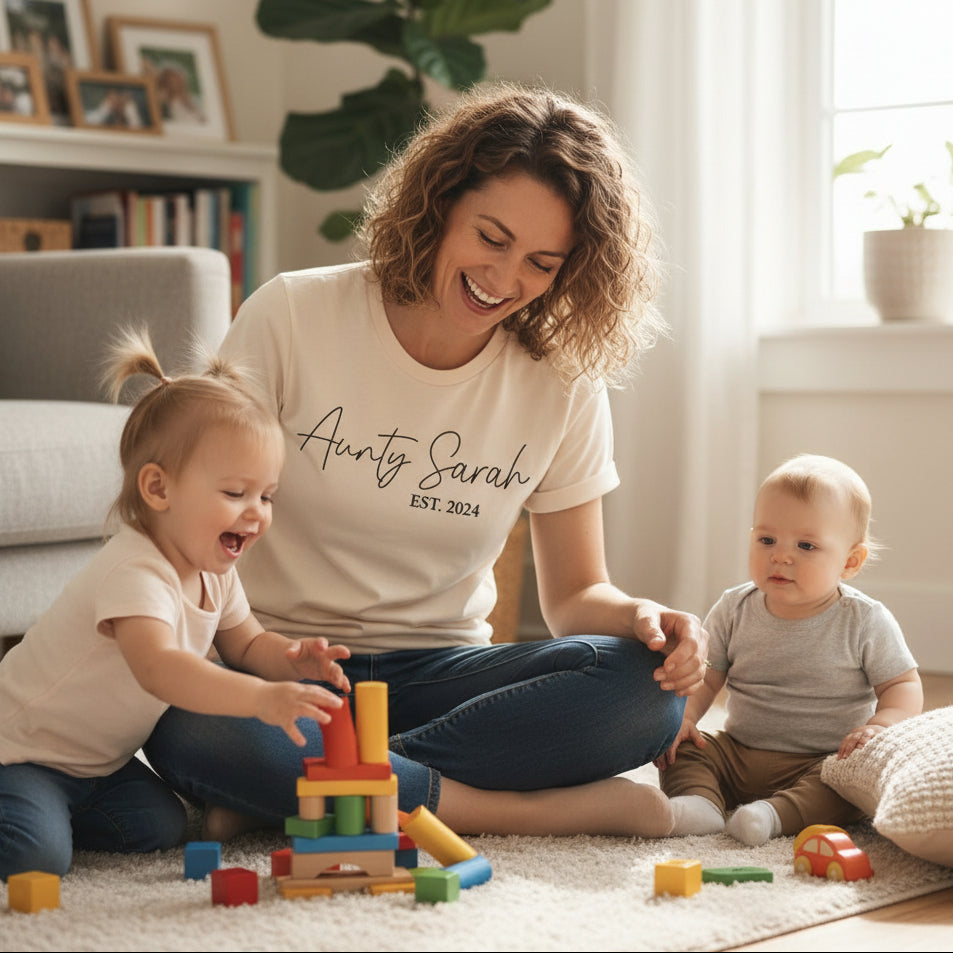 Aunty With Personalised Name &amp; Est Year MORE COLOURS &amp; STYLES