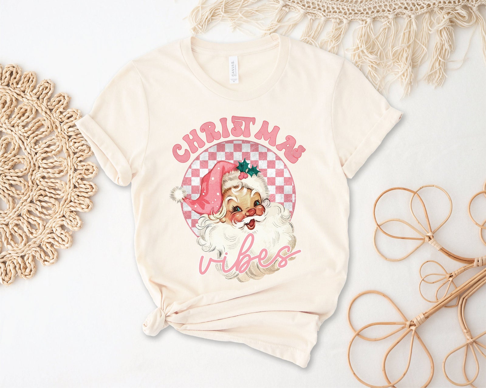 *MORE COLOURS AVAILABLE* Christmas Vibes T-Shirt Pink