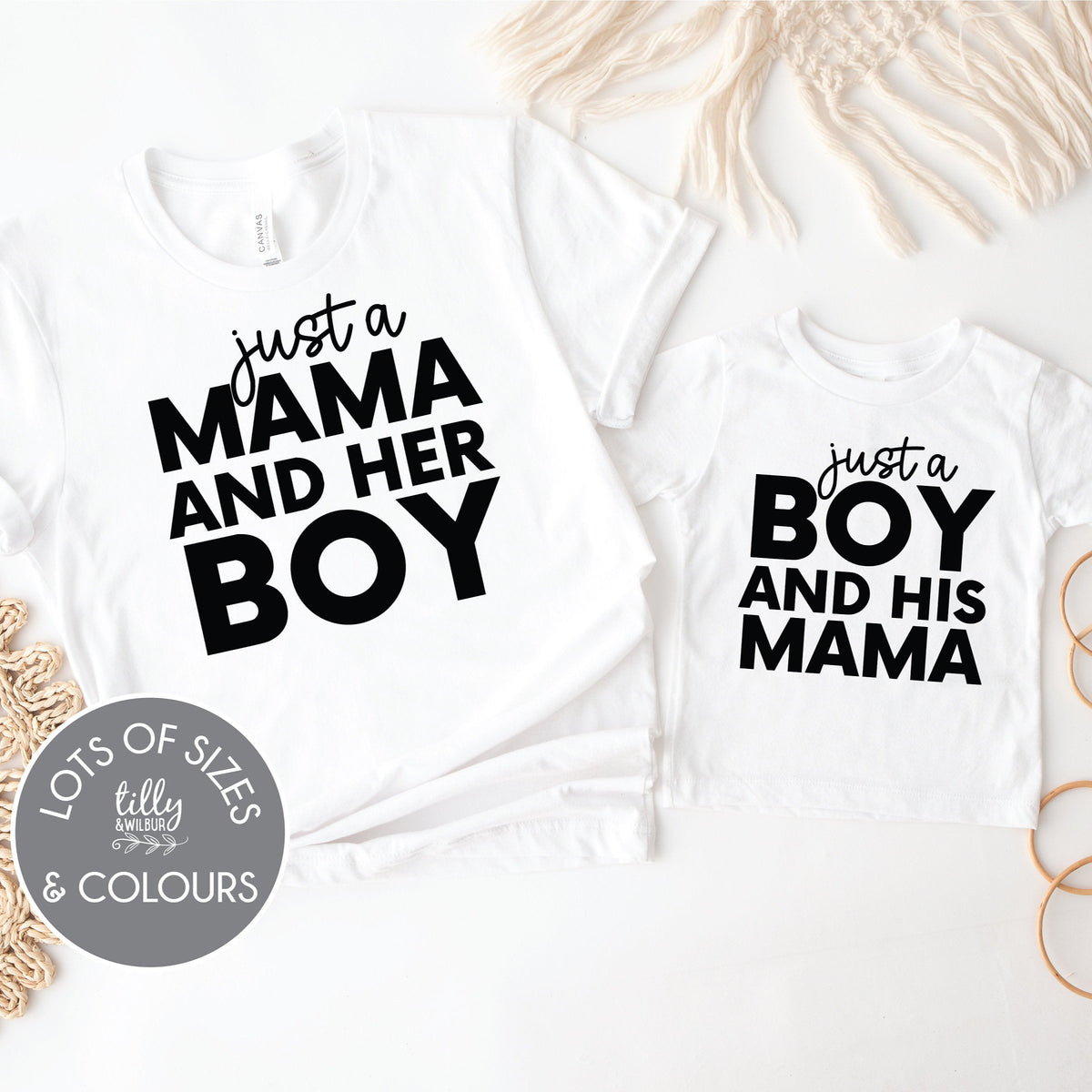Mama &amp; Me, Just A Mama And Her Boy T-Shirt, Just A Boy And His Mama, Mama And Mama's Boy Matching, First Mother's Day, Mother Son Gift
