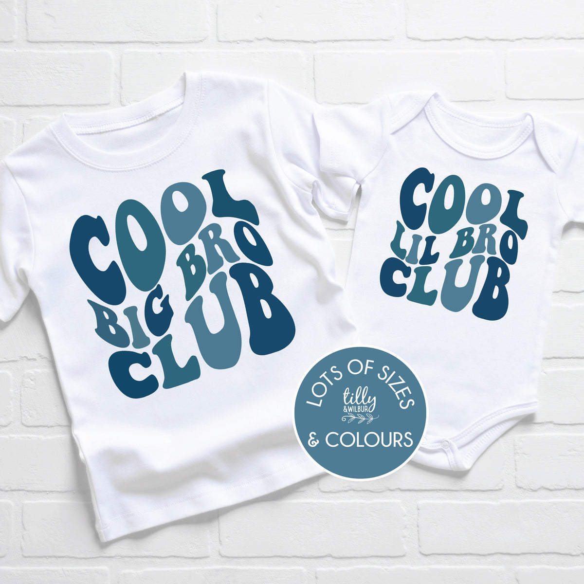 Cool Big Bro Club Set, Big Brother T-Shirt, Little Brother Bodysuit, Matching Big Bro Lil Bro, Big Brother Little Brother, Baby Shower Gift