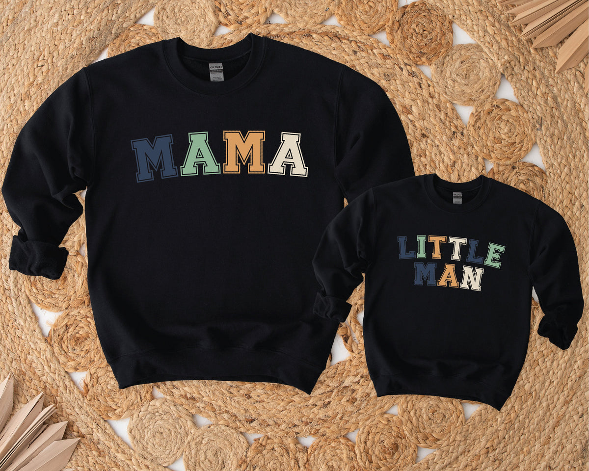 Mama &amp; Me Sweatshirts, Mama Jumper, Mama&#39;s Little Man Jumper, Mama And Mama&#39;s Mini Matching Outfits, Our First Mother&#39;s Day, Mother Son