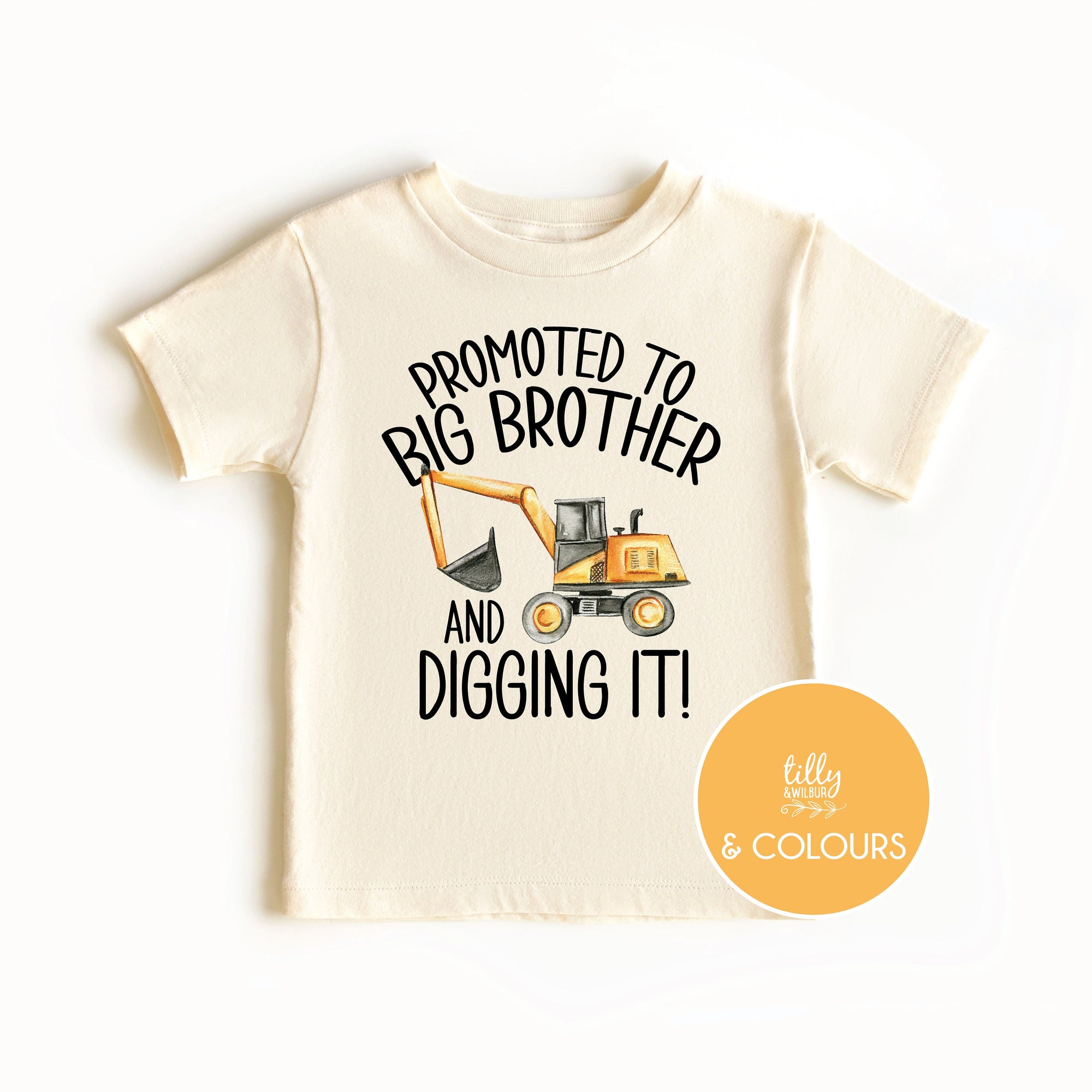 Promoted To Big Brother And Digging it T-Shirt, Big Brother Under Construction Shirt, Big Brother TShirt, I'm Going To Be A Big Brother Tee