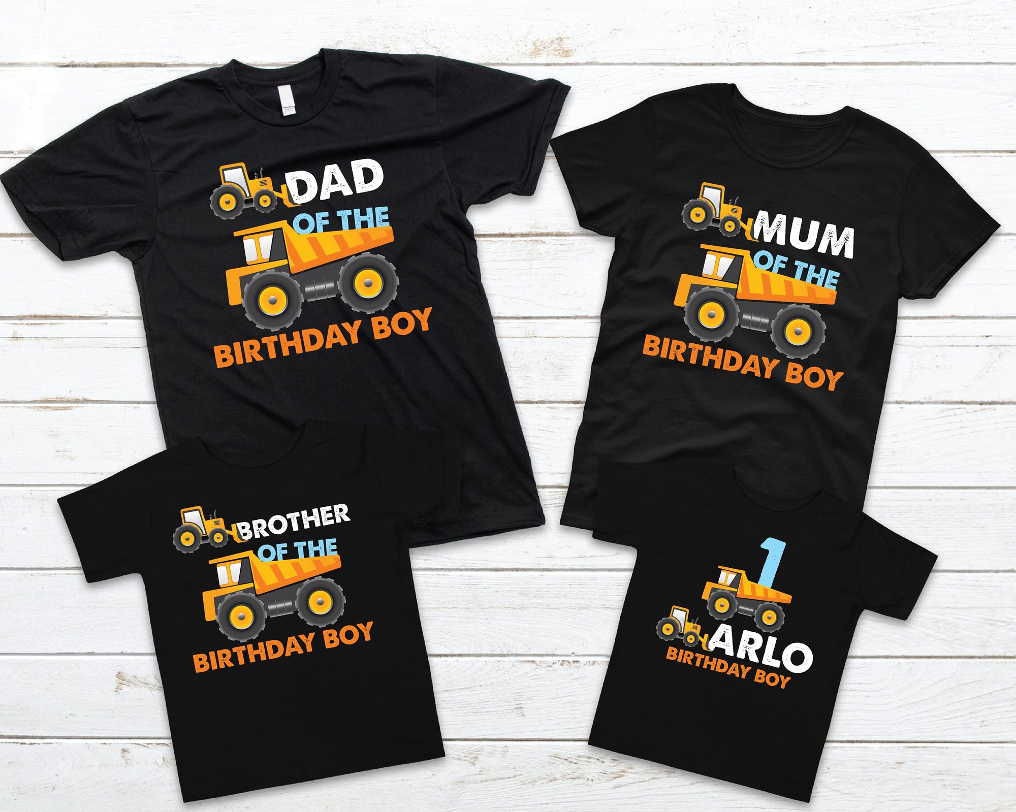 Construction Birthday, Matching Family T-Shirt Set, Construction Party, Custom Birthday T-Shirts, Building Party, Construction Crew