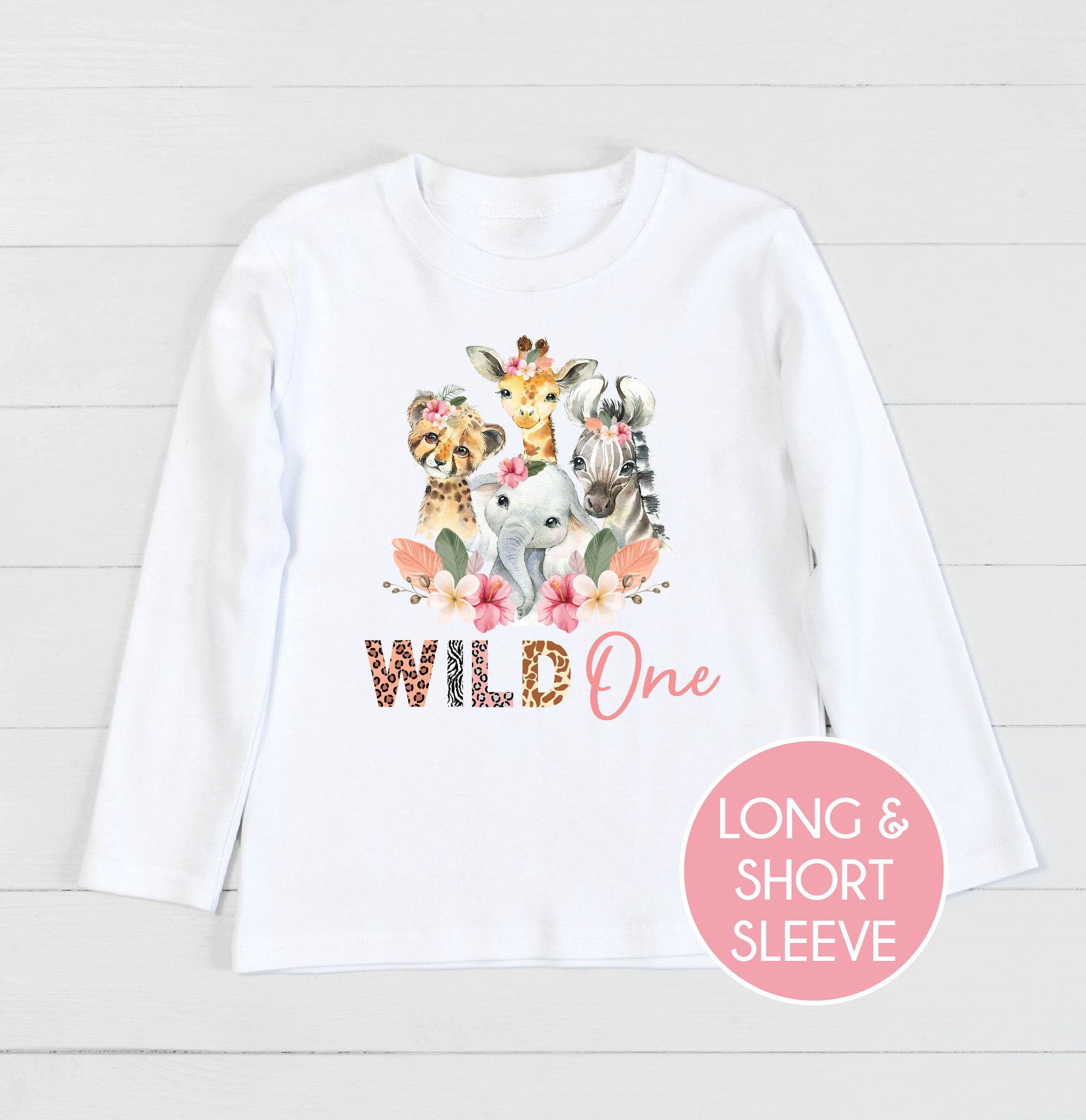 Wild One Safari First Birthday T-Shirt, Safari Baby Birthday Gift, 1st Birthday T-Shirt, 1st Birthday Baby Outfit, Jungle Animal Theme