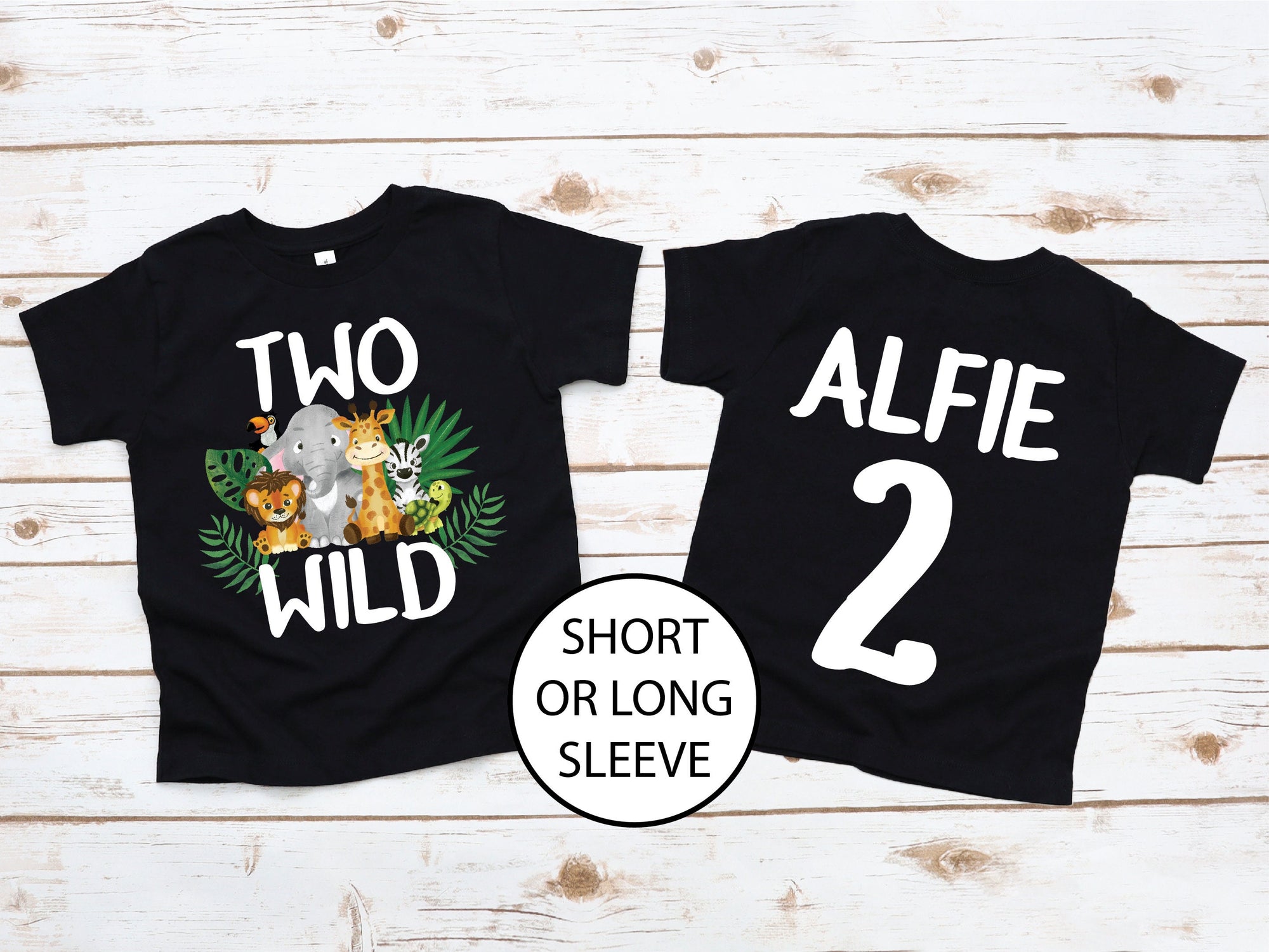 Two Birthday T-Shirt, Personalised Two Wild T-Shirt, Safari Animal 2nd Birthday T-Shirt, Custom Birthday T-Shirt, Safari Animal Birthday