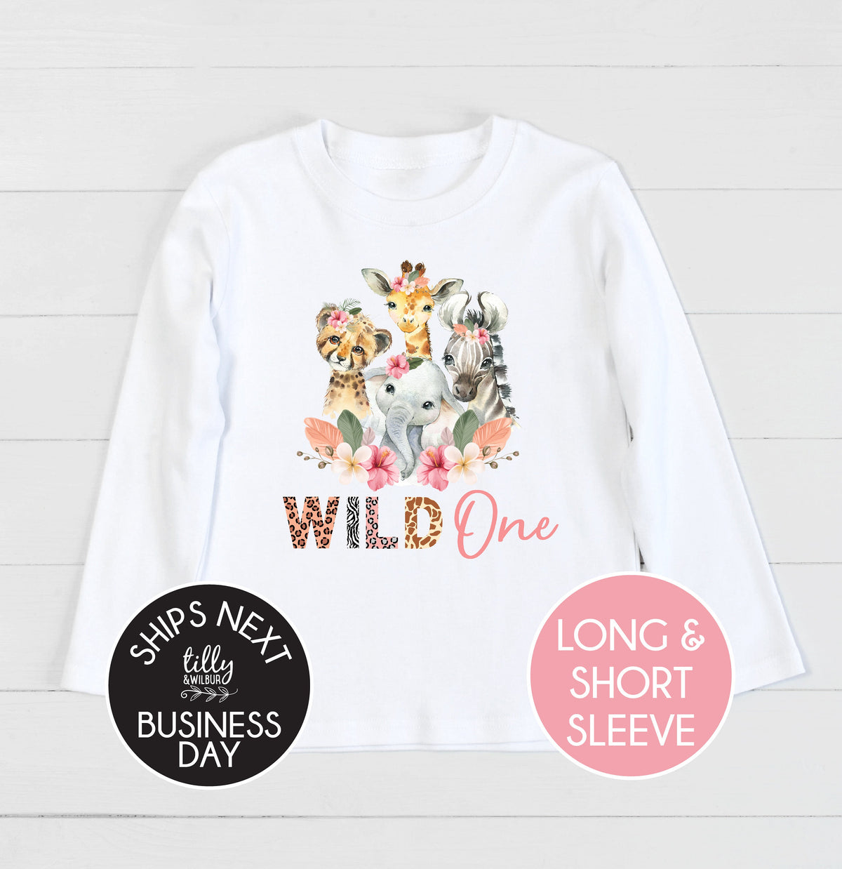 Wild One Safari First Birthday T-Shirt, Safari Baby Birthday Gift, 1st Birthday T-Shirt, 1st Birthday Baby Outfit, Jungle Animal Theme