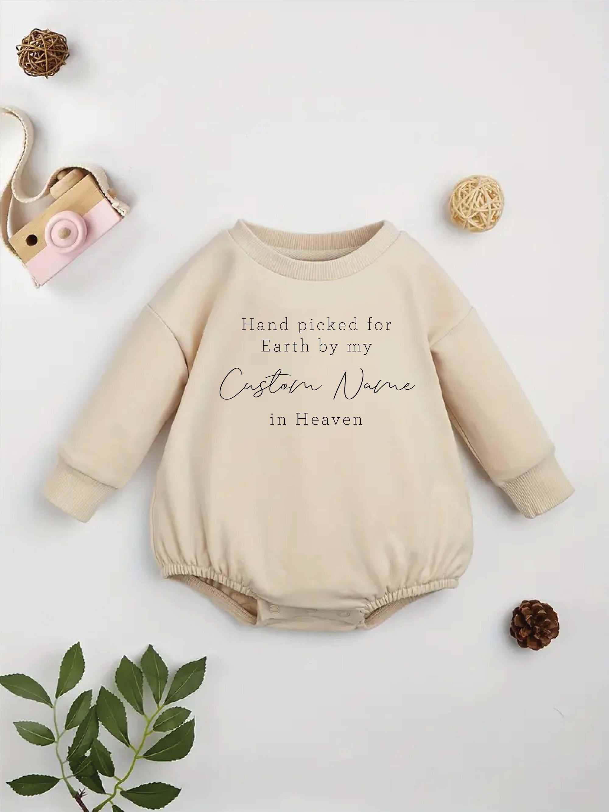 Hand Picked For Earth By My Custom Name In Heaven Bubble Bodysuit, Handpicked For Earth, Family In Heaven, Baby Shower Gift, Bubble Romper