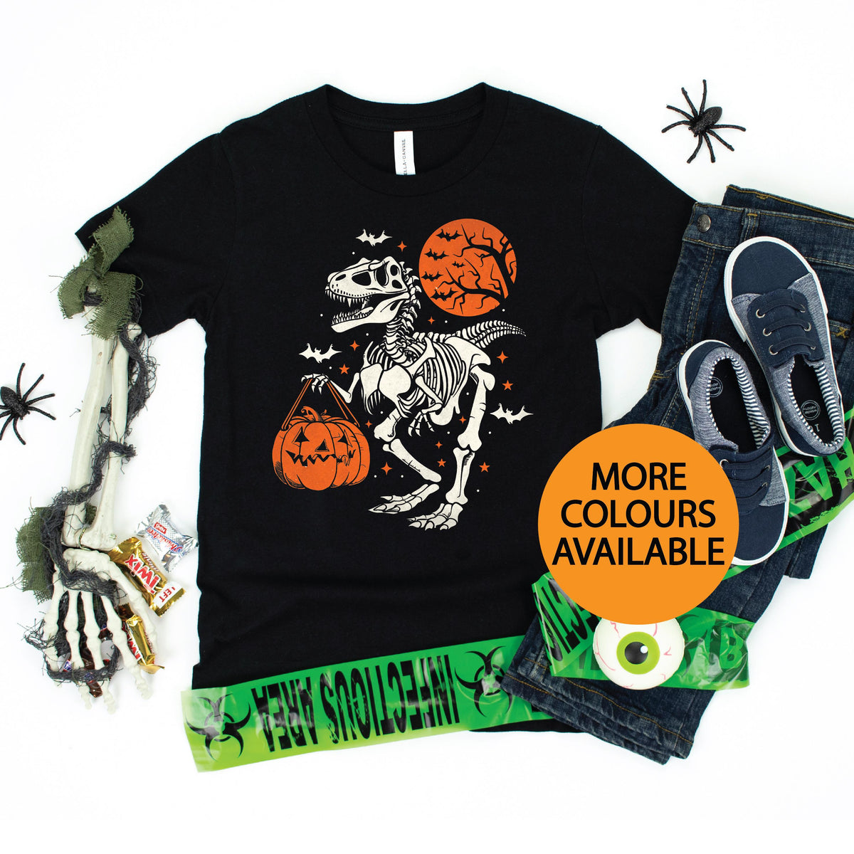 Halloween T-Shirt, Dinosaur T-Shirt, Dinosaur Skeleton T-Shirt, Dinosaur Halloween T-Shirt, Fancy Dress T-Shirt, Halloween Gift