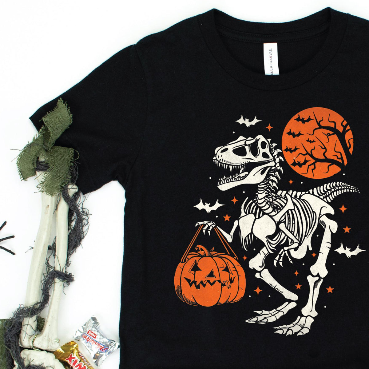 Halloween T-Shirt, Dinosaur T-Shirt, Dinosaur Skeleton T-Shirt, Dinosaur Halloween T-Shirt, Fancy Dress T-Shirt, Halloween Gift