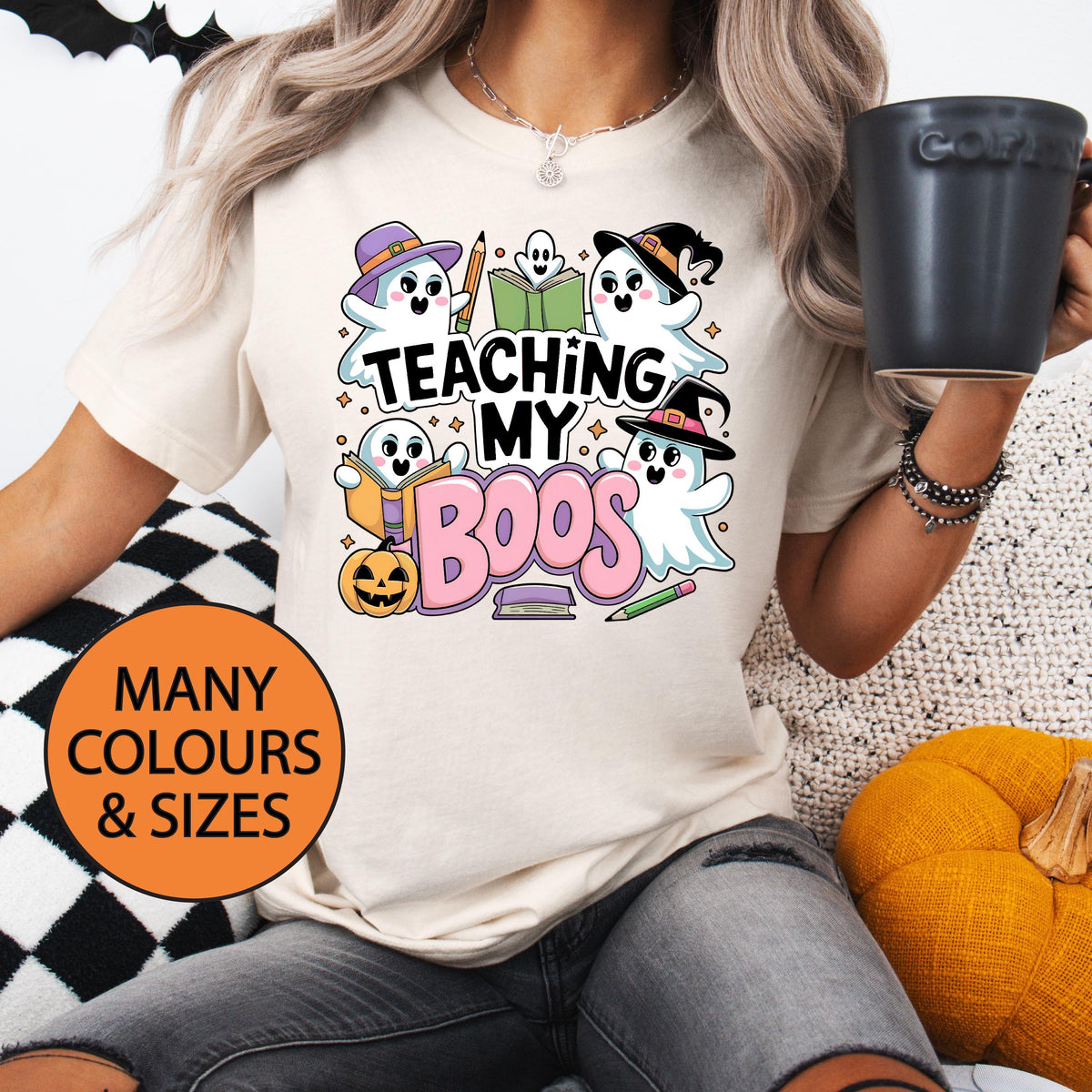 Teaching My Boos T-shirt, Halloween Teacher T-shirt, Halloween T-shirt, Teacher Halloween T-shirt, Professor T-shirt, Ghost Educator T-shirt