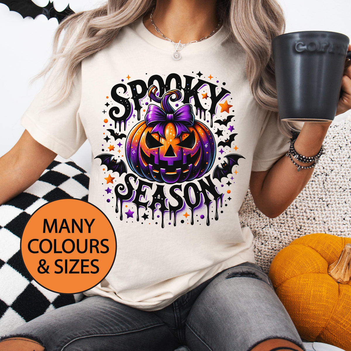 Spooky Season T-shirt, Retro Halloween T-shirt, Pumpkin T-shirt, Halloween T-shirt, Witchy Bats Shirt, Sexy Halloween T-shirt, Spooky Vibes