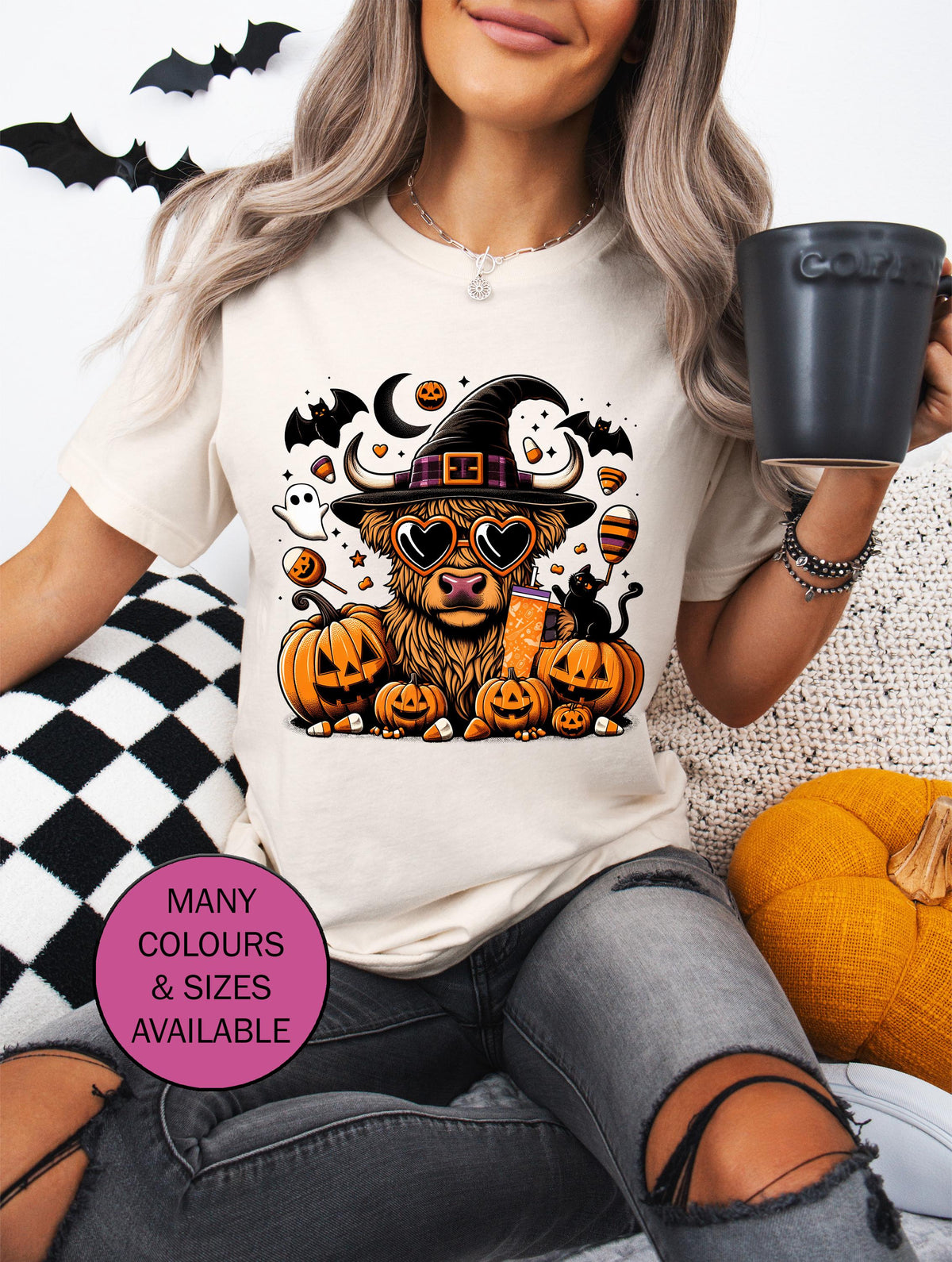 Halloween T-Shirt, Highland Cow T-Shirt, Cow Halloween Costume, Funny Halloween Shirt, Trick Or Treat, Highland Cow T-Shirt