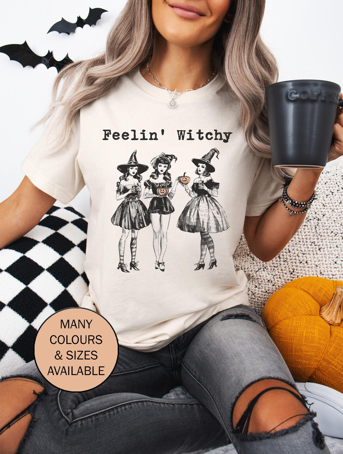 Feelin&#39; Witchy T-Shirt, Halloween T-Shirt, Witch Halloween Costume, Funny Halloween Shirt, Trick Or Treat, Witchy T-Shirt, Witchy Girls