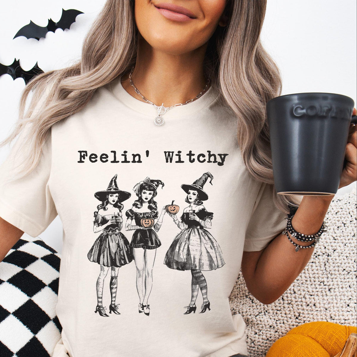 Feelin' Witchy T-Shirt, Halloween T-Shirt, Witch Halloween Costume, Funny Halloween Shirt, Trick Or Treat, Witchy T-Shirt, Witchy Girls
